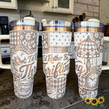 40 Ounce Stainless Tumbler with Handle - I'd Rather Be Thrifting