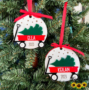 Personalized Kid's Wagon Ornament