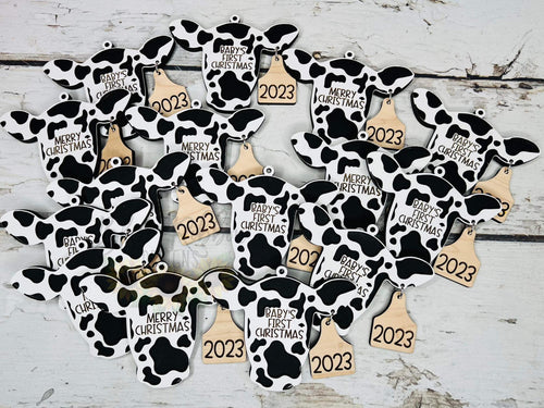 Wooden Personalized Cow Ornament