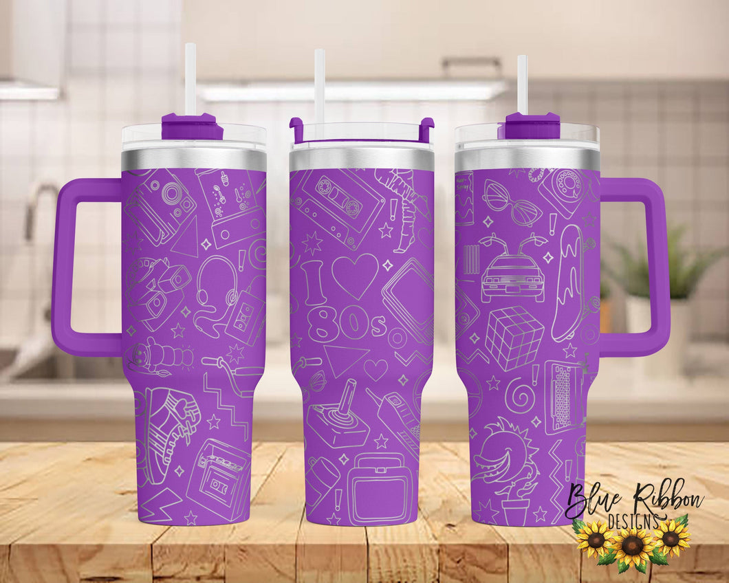 40 Ounce Stainless Tumbler with Handle - 90's Nostalgia