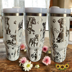 40 Ounce Stainless Tumbler with Handle - Boxers | Boxer Dogs