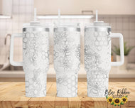40 Ounce Stainless Tumbler with Handle - Bees & Honeycomb