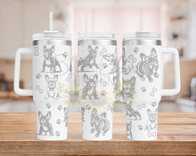 40 Ounce Stainless Tumbler with Handle - French Bulldog