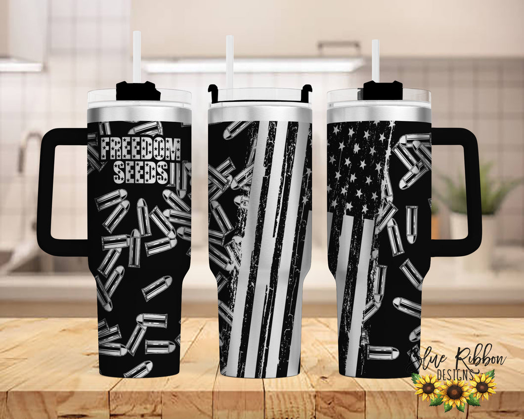 40 Ounce Stainless Tumbler with Handle - Freedom Seeds