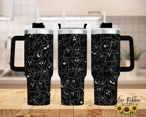 40 Ounce Stainless Tumbler with Handle - Ghosts