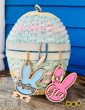 Personalized Easter Basket Tag - Boy or Girl Bunny