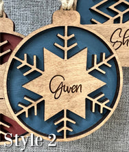 Personalized Wooden Snowflake Ornament