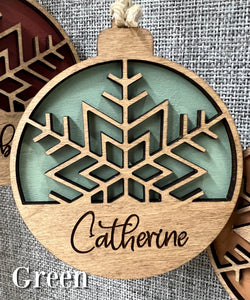 Personalized Wooden Snowflake Ornament