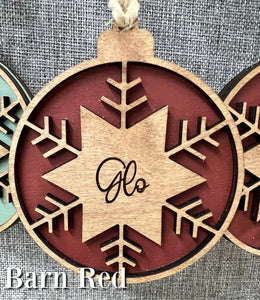 Personalized Wooden Snowflake Ornament