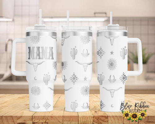 40 Ounce Stainless Tumbler with Handle - Western Mama