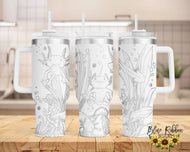 40 Ounce Stainless Tumbler with Handle - Bees