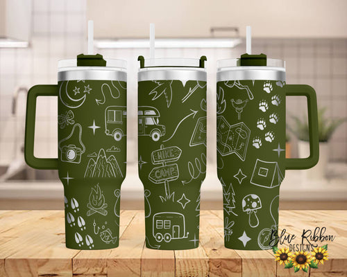 40 Ounce Stainless Tumbler with Handle - Camping
