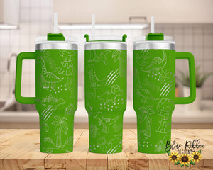 40 Ounce Stainless Tumbler with Handle - Dinos