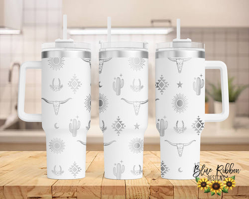 40 Ounce Stainless Tumbler with Handle - Longhorn