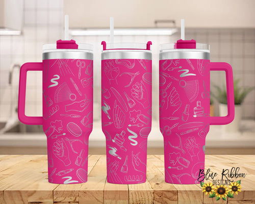 40 Ounce Stainless Tumbler with Handle - Nail Tech