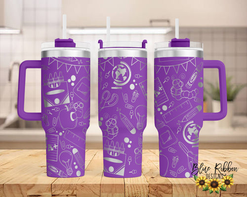 40 Ounce Stainless Tumbler with Handle - Teacher
