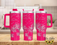 40 Ounce Stainless Tumbler with Handle - Tropical