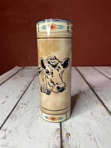 OOPS TUMBLER  20 Ounce Skinny Stainless Double-Walled Tumbler - Cow