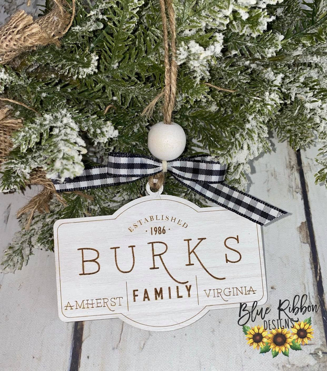 Personalized Wooden Family Ornament