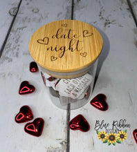 Engraved Date Night Jar w/25 Date Night Ideas