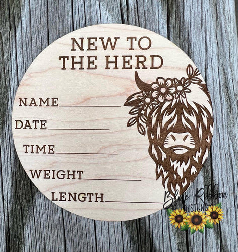 Highland Cow Birth Announcement