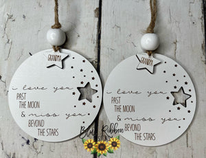 Personalized Wooden Memorial Ornament - Miss You Beyond the Stars