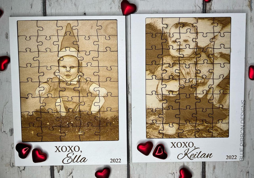 Custom Engraved Photo Puzzle with Hidden Message