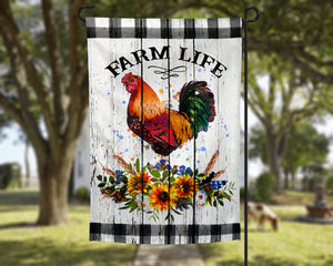Farm Life Chicken Garden Flag