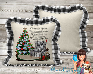Black and White Buffalo Plaid Throw Pillow - Christmas in Heaven