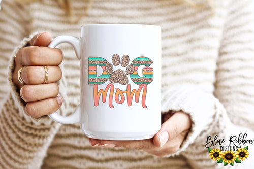 Serape Dog Mom 15 Ounce Ceramic Mug