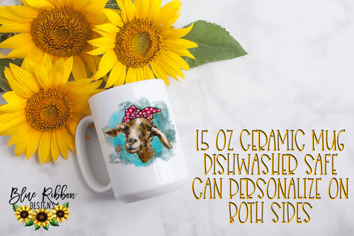 Watercolor Goat 15 Ounce Ceramic Mug