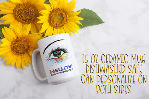 Autism Eye 15 ounce Ceramic Mug
