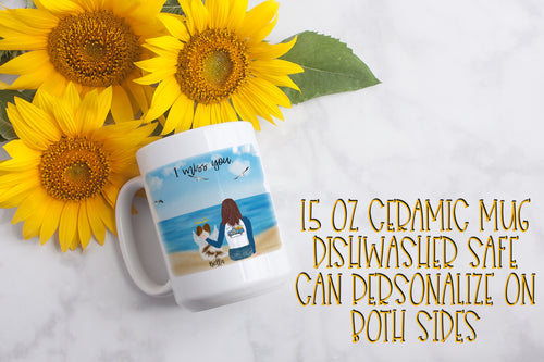 Girl with Dogs or Cats 15 ounce Ceramic Mug