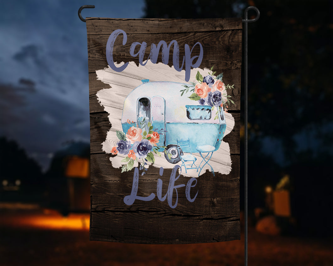 Camp Life Personalized Garden Flag