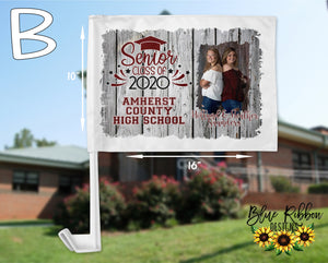 Personalized Class of 2021 Car Flag - Your Photo, School Name & Colors!