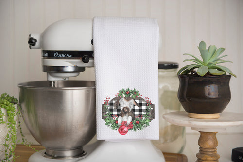 Christmas Goat 2 Waffle Weave Kitchen Towel