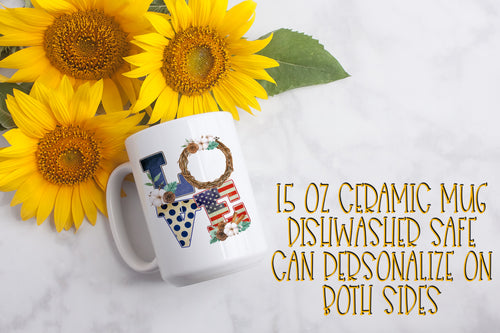 LOVE Cotton Wreath 15 ounce Ceramic Mug