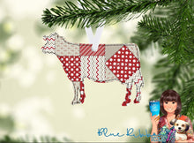 Hardboard Farm Animal Ornament with Quilt Design