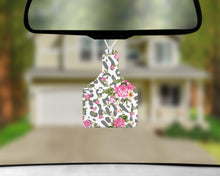 Personalized Cow Tag Auto Air Freshener - Leopard and Floral
