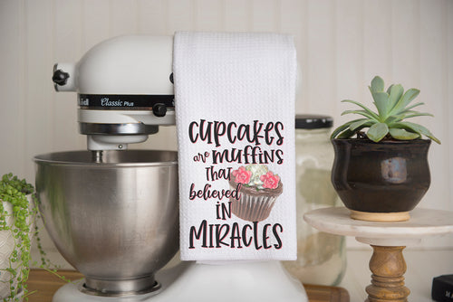 Cupcakes Are Muffins Waffle Weave Kitchen Towel