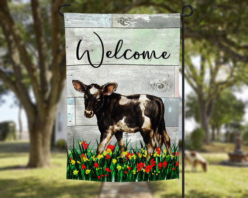 Farmhouse Welcome Calf Garden Flag
