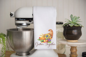 Gather Together Thanksgiving Waffle Weave Kitchen Towel
