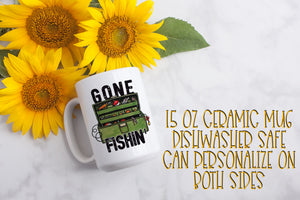 Gone Fishin' 15 ounce Ceramic Mug