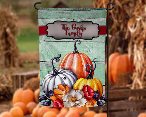 Gothic Pumpkins Personalized Garden Flag