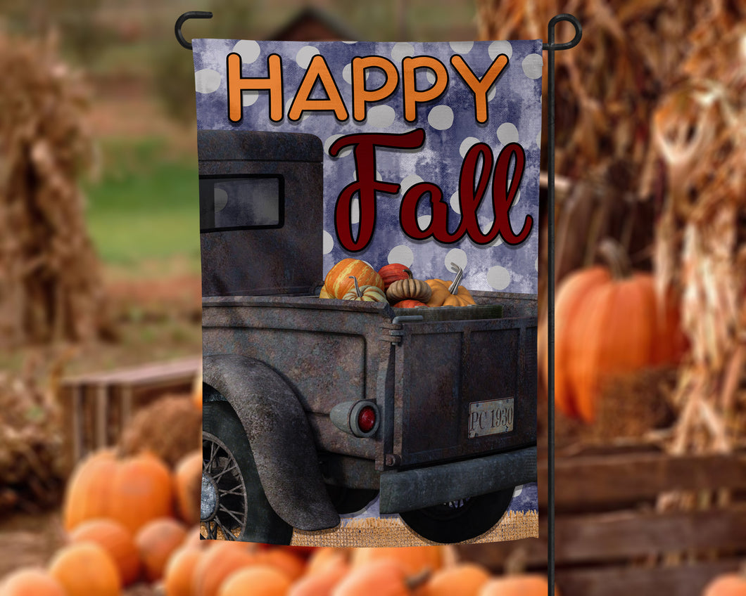 Happy Fall Vintage Truck Garden Flag