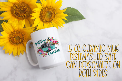 Happy Camper 15 ounce Ceramic Mug