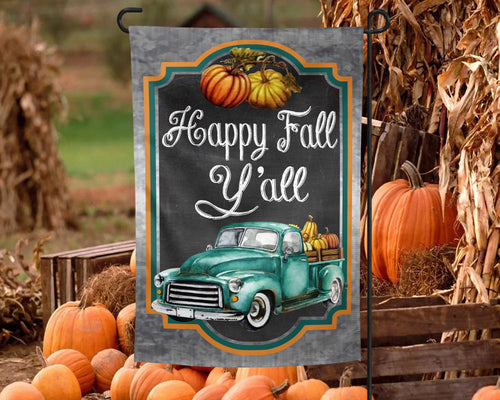 Happy Fall Y'all Personalized Garden Flag