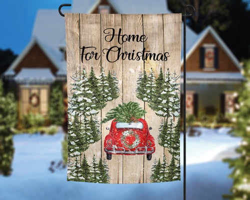 Home for Christmas Personalized Garden Flag