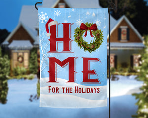 Home For The Holidays Personalized Garden Flag