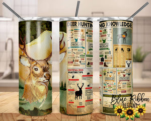 20 Ounce Skinny Stainless Double-Walled Tumbler - Deer Hunting Knowledge